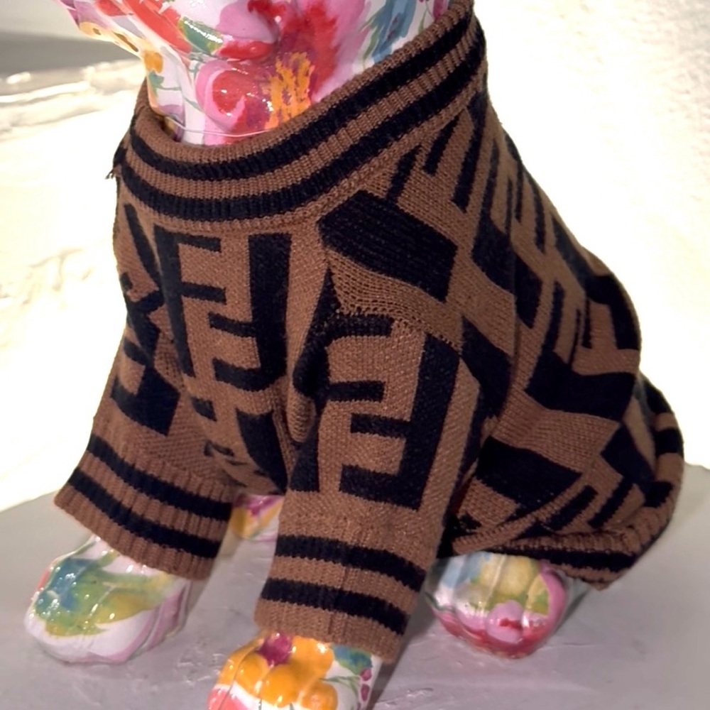 Fendi Black and Brown Pet Sweater